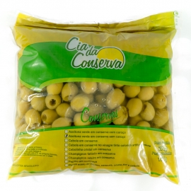 Azeitonas Verdes Sem Caroço em conserva 1kg Cia Da Conserva